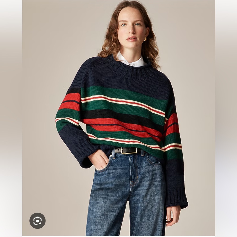 J. Crew 2025 rollneck sweater in Rugby Stripe